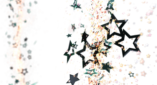 Abstract festive background with stars falling against a white backdrop. Perfect for celebrations, events, invitations, and designs needing a to