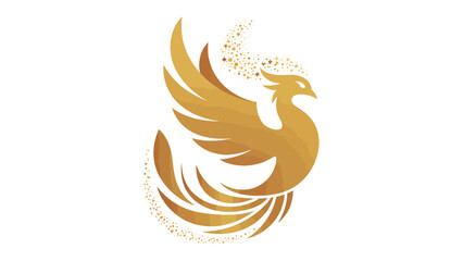 Phoenix Icon: A stylized, golden phoenix design symbolizing rebirth, renewal, and transformation, perfect for themes of resilience and evolution.