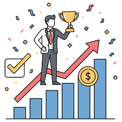 Business Growth Success Vector Illustration