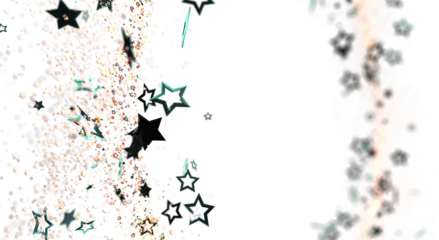 Abstract background design featuring falling stars and particles against a clean white backdrop, perfect for adding visual interest to designs.