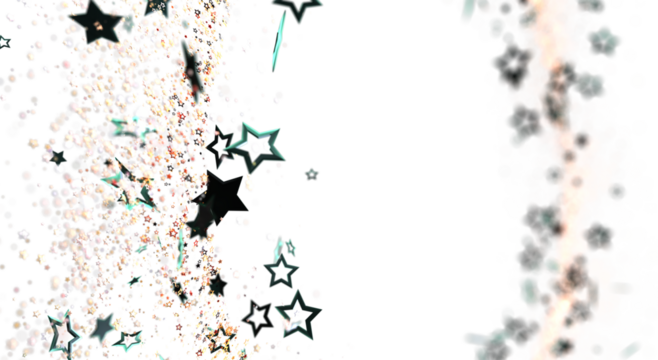 Abstract background design featuring falling stars and particles against a clean white backdrop, perfect for adding visual interest to designs.