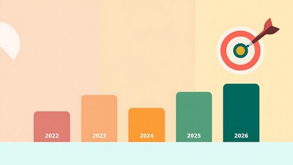 Financial growth graph with dart hitting the target concept
