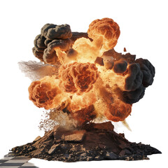 burning fire on a white background