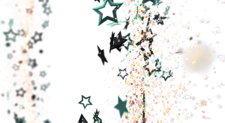 Captivating abstract image of stars floating on a white background, perfect for adding a touch of elegance and wonder to your projects. Ideal fo