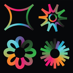 Vibrant Gradient Abstract Geometric Shapes Set