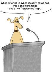 Dog gives speech on cybersecurity
