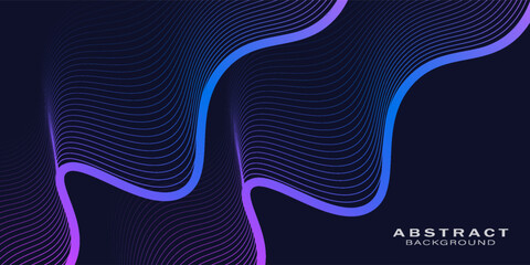 Abstract background with glowing wave. Shiny moving lines design element. Modern pink blue gradient flowing wave lines. Futuristic technology concept.