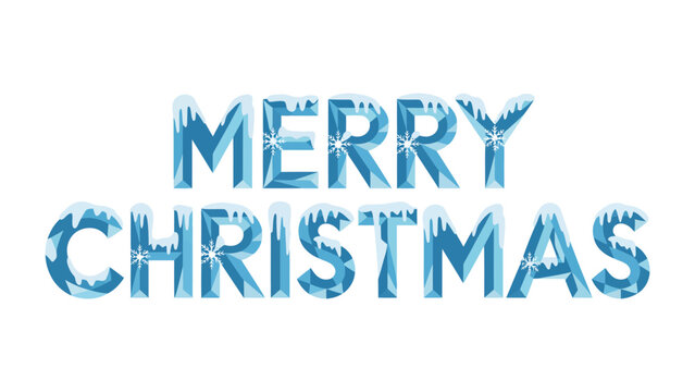 Merry Christmas: A festive illustration displaying the message Merry Christmas in a cool icy style, evoking feelings of joy and holiday cheer.