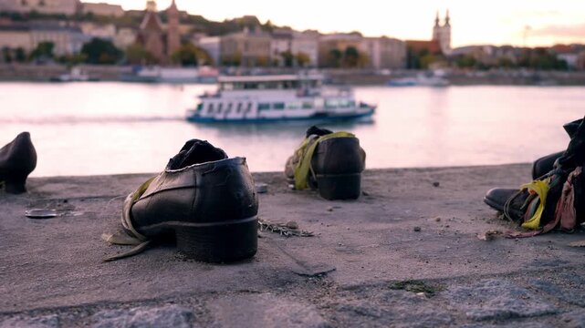 Budapest, October 19, 2025: Shoes on the Danube Bank memorial