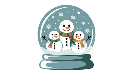 Snowy sphere: A charming snow globe, encapsulating three jovial snowmen. It's a delightful emblem of winter and festivities, evoking cheer and nostalgia. 