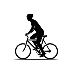 Obraz premium Silhouette of a Cyclist on a Bicycle Perfect for Sports and Outdoor Activity Designs