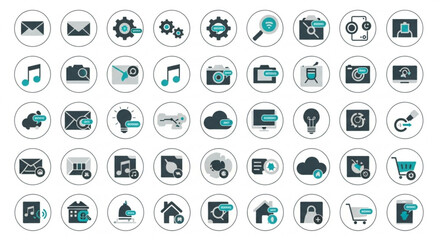 Set of flat icons for web design and mobile app development