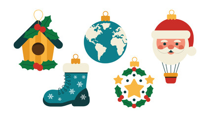 Festive Ornaments of Yuletide: Festive holiday ornaments in various cheerful designs, embodying the spirit of celebration and joy.