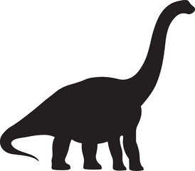 Argentinosaurus with Massive Frame and Long Neck silhouette vector