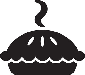 Delicious homemade pie graphic icon inviting baked pastry treat silhouette vector