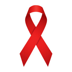 Symbol of Hope Vivid Red Ribbon Stands for HIV/AIDS Awareness and Global Solidarity in Fight Against the Disease