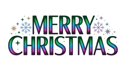 Season's Greetings: A vibrant Merry Christmas banner, adorned with shimmering snowflakes and stars, conveys the spirit of the festive season.