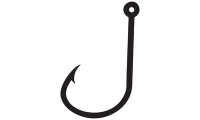 Fishing Hook Silhouette Set – Minimal Black Vector Icons