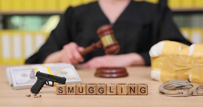 Legal proceedings unfold as smuggling case is brought to justice in a courtroom setting