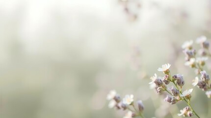 Obraz premium Muted Botanical Soft Blur Background with Gentle Gradient,