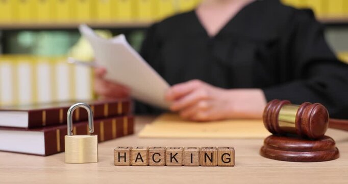 Courtroom drama unfolds as justice meets technology with a focus on hacking and its legal implications from behind the bench