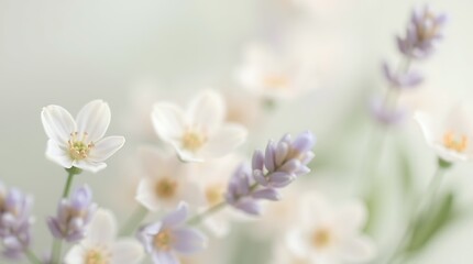 Obraz premium Muted Botanical Soft Blur Background with Gentle Gradient,