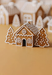 Christmas Gingerbread House With Icing Decorations