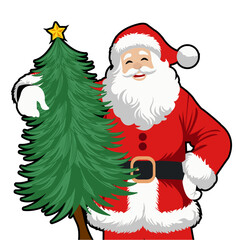 Santa clause with the chrismas tree