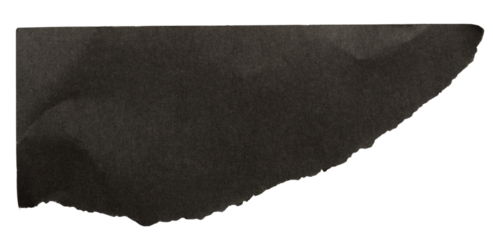 Dark, Textured Edge of Torn Black Paper on transparent background