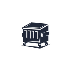 Dumpster logo design or removal and cleaning dumpster concept.  Dumpster company logo