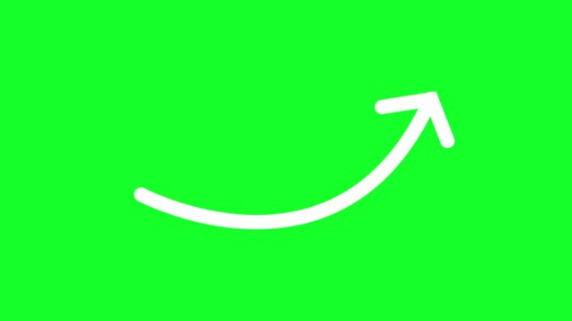 Arrow turning around transparent loop. Abstract 3D white arrow rotation symbolizing refresh and repeat motion cycle. on green background, 4k