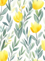 Obraz premium A watercolor design featuring peonies set against a white backdrop is completely seamless