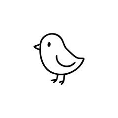 Cartoon bird outline with simple features