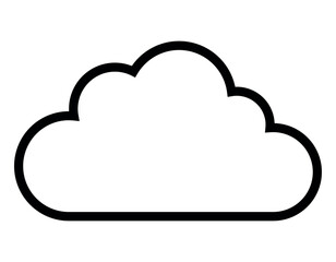 cloud silhouette symbol icon shape, black and white illustration