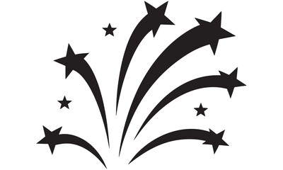 Fireworks Starburst Silhouette Set – Minimal Celebration Vector .