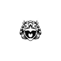 angry turtle illustration logo