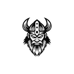 angry viking illustration logo