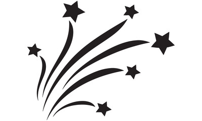 Fireworks Starburst Silhouette Set – Minimal Celebration Vector .