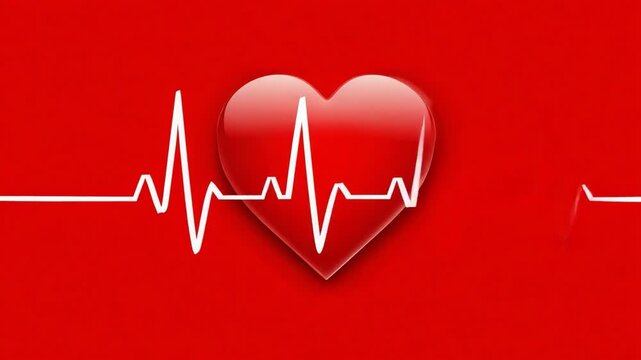 A vibrant red heart surrounded by a heartbeat line signifies love, passion, and health. This image represents emotional wellness and the importance of heart care.