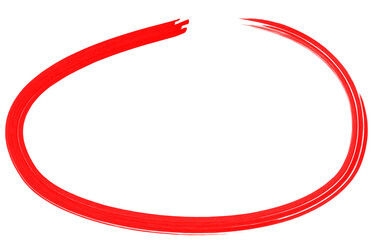Red Circle Brush Stroke Vector, Abstract Highlight Element for Marking Text, Logos, and Designs.