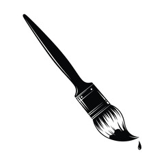 Artistic paintbrush icon with a dripping paint drop, creative design.