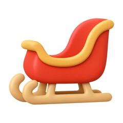 Cute 3D Christmas Sleigh Festive Winter Wonderland Decoration