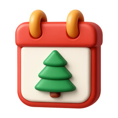 Simple Cartoon Christmas Calendar Icon in Winter Wonderland