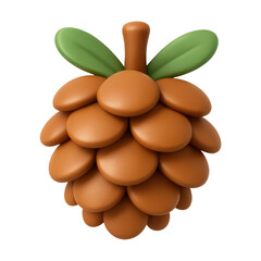 Festive 3D Cartoon Pine Cone Decoration for Christmas