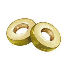 Watercolor-style olive illustration