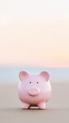 Family finance education, Children learn saving through play, Colorful piggy bank promotes early financial literacy, Promoting financial understanding in children using fun and colorful