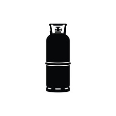 Gas cylinder silhouette icon for gas storage and energy supply