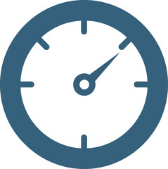 Blue speedometer icon fast performance time management