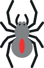 Black widow spider icon danger symbol