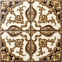 Decorative tiles with intricate floral pattern